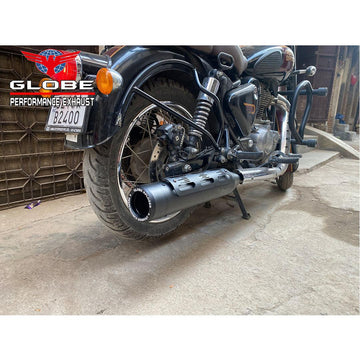 Xploder Black Exhaust For Classic 350 Reborn , Meteor 350 & Standard 350 Reborn Royal Enfield