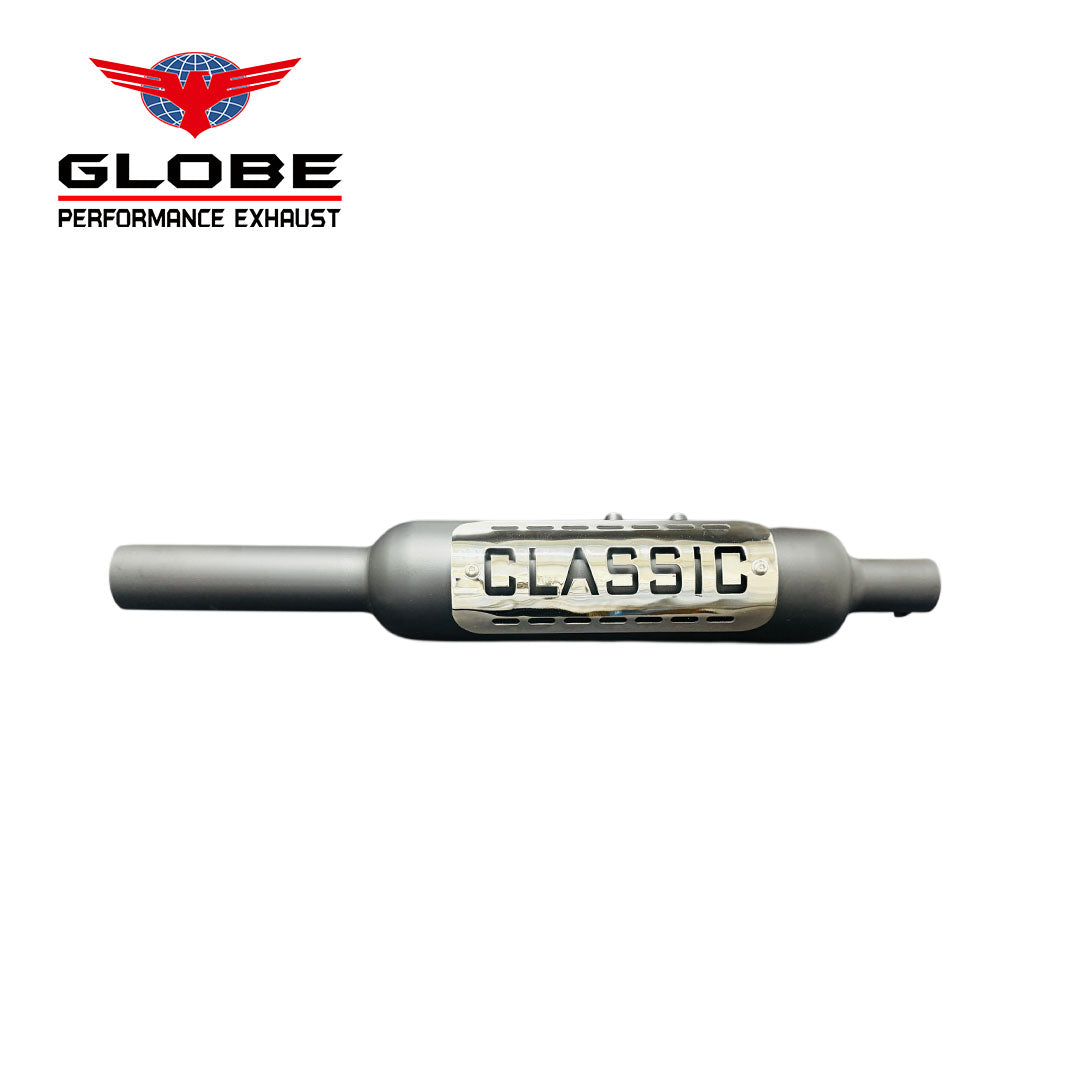 Indori Black Exhaust With Classic Heat Shield For Classic 350 Reborn