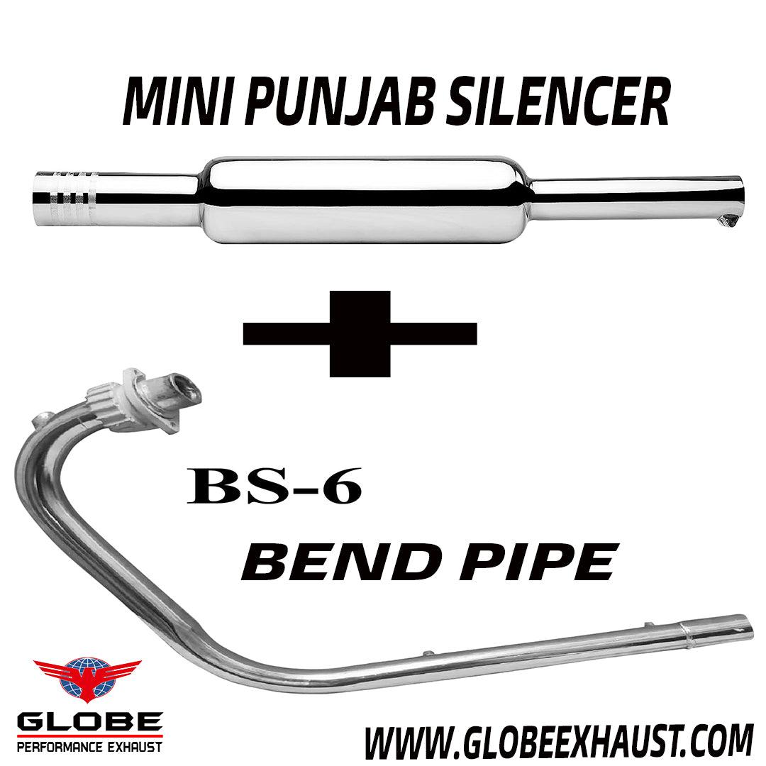 BS6 Bend Pipe Plus Mini Punjab Silencer For Classic Standard Elect