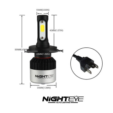 Night Eye H4 Led Bulb for Motorcycles 9000lm Ultra White 6500k