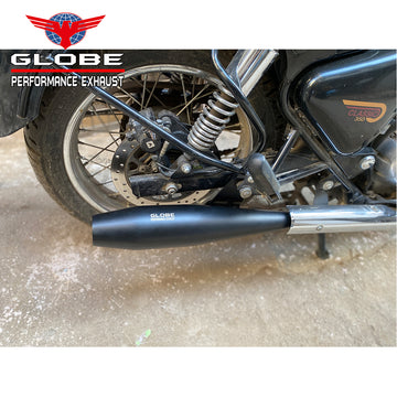 Flare Shot Black Silencer Stainless Steel With DB Killer For Classic 350 Reborn , Meteor & Standard Reborn 350/500 Royal Enfield