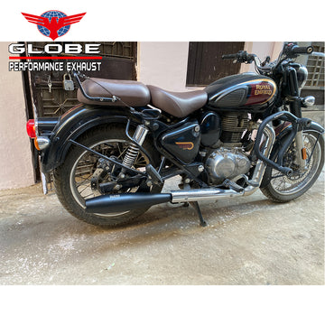 Flare Shot Black Silencer Stainless Steel With DB Killer For Classic 350 Reborn , Meteor & Standard Reborn 350/500 Royal Enfield