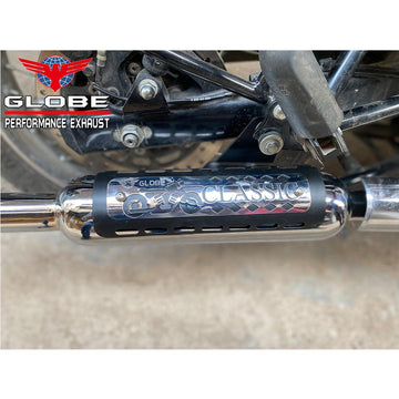 Indori Silencer For Classic Reborn 350 With Heat Shield Chrome Royal Enfield