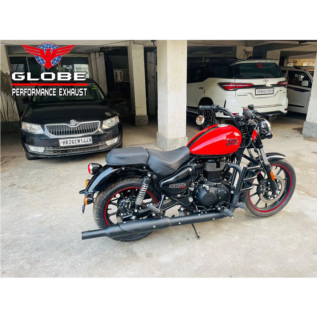 Long Punjab Matt Black Exhaust For Classic 350 Reborn Meteor 350 S