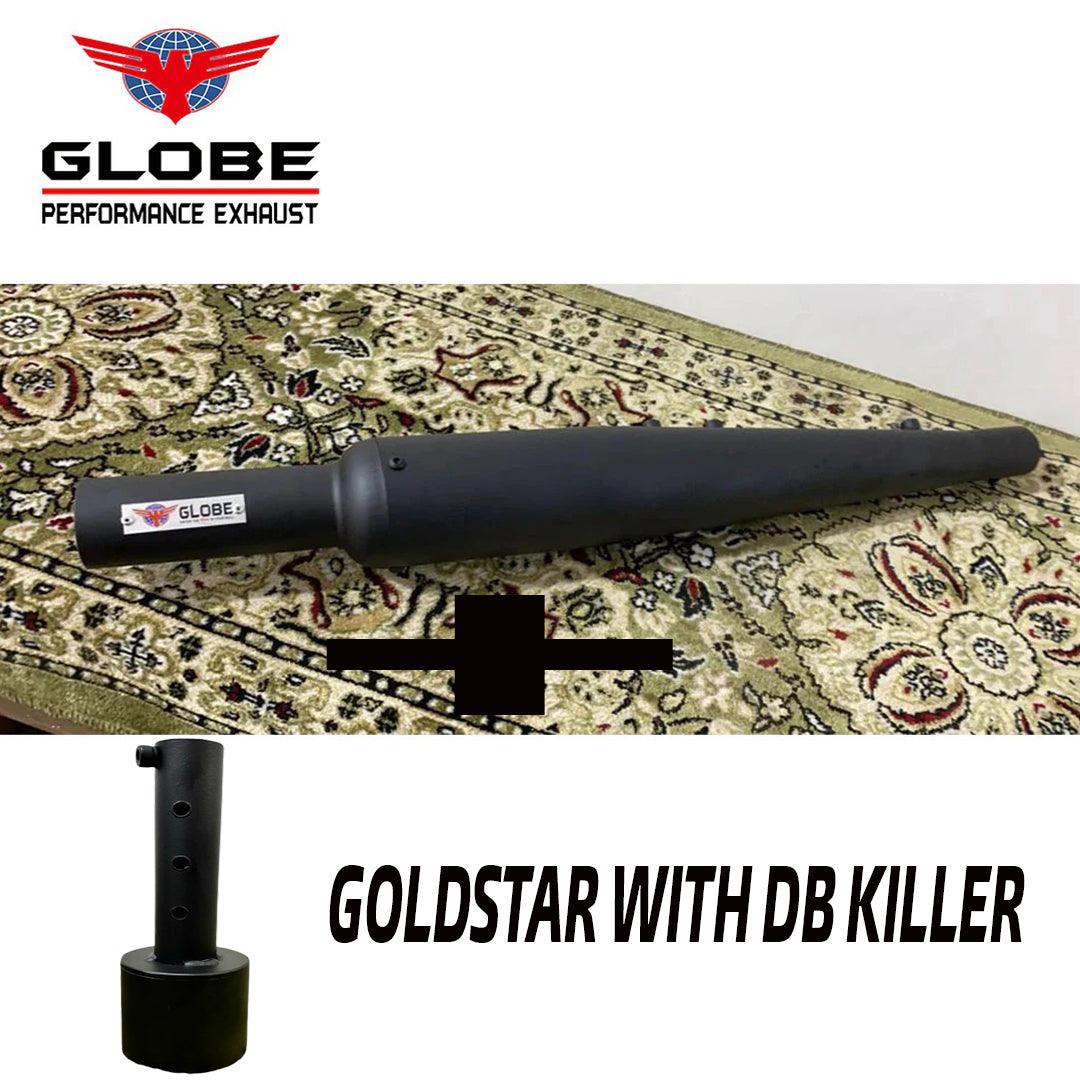 Goldstar Black Silencer With DB Killer For Classic Reborn 350, Meteor 350 , Standard Reborn 350