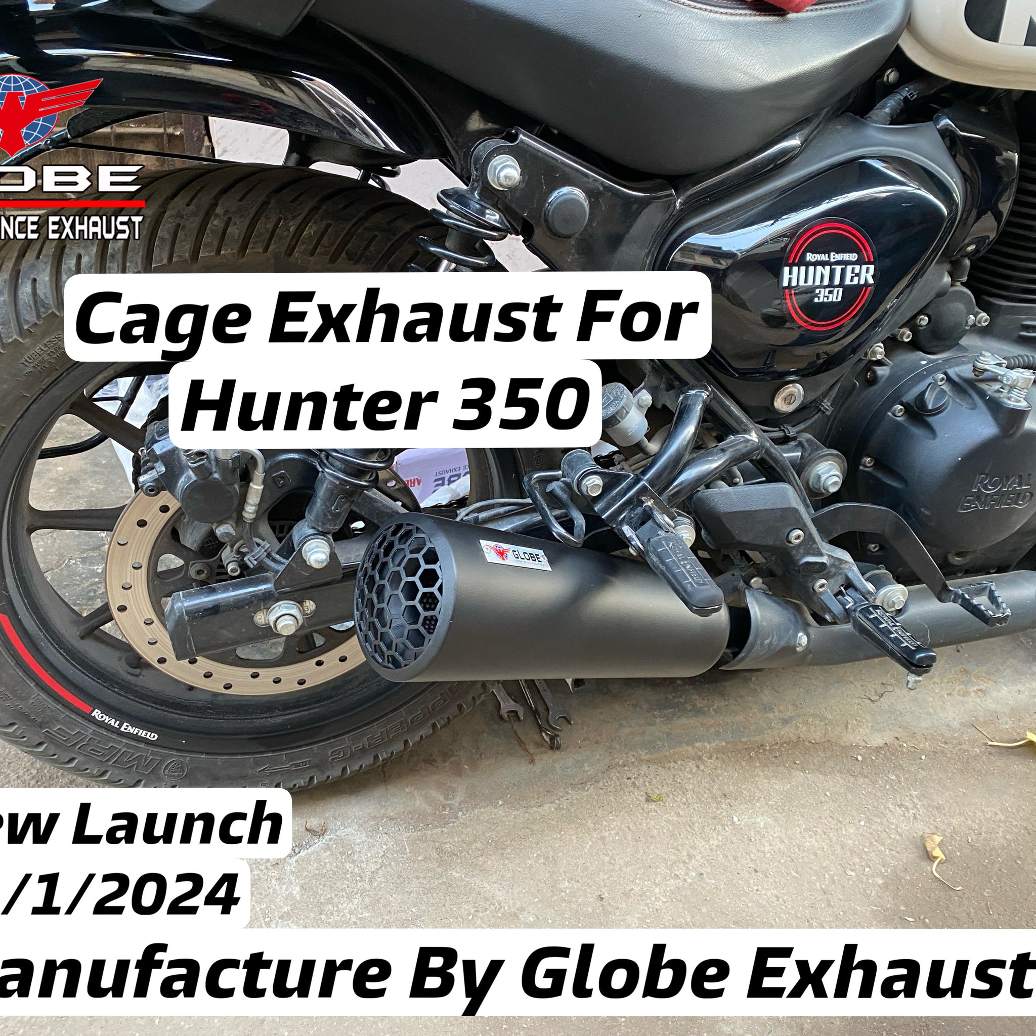 Cage Exhaust For Hunter 350 Royal Enfield
