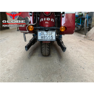 Globe Red Rooster Exhaust For Super Meteor 650 Royal Enfield SS 304