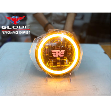 R Logo Led Headlight For All Royal Enfield Models