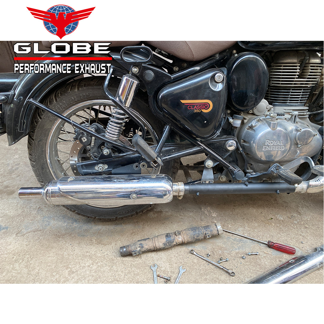 Empty Black Catalytic Converter For Classic Reborn 350, Meteor & Standard Reborn 350/500 Royal Enfield