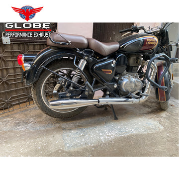 Flare Shot Silencer Stainless Steel With DB Killer For Classic 350 Reborn , Meteor 350 & Standard 350 Reborn 350/500 Royal Enfield