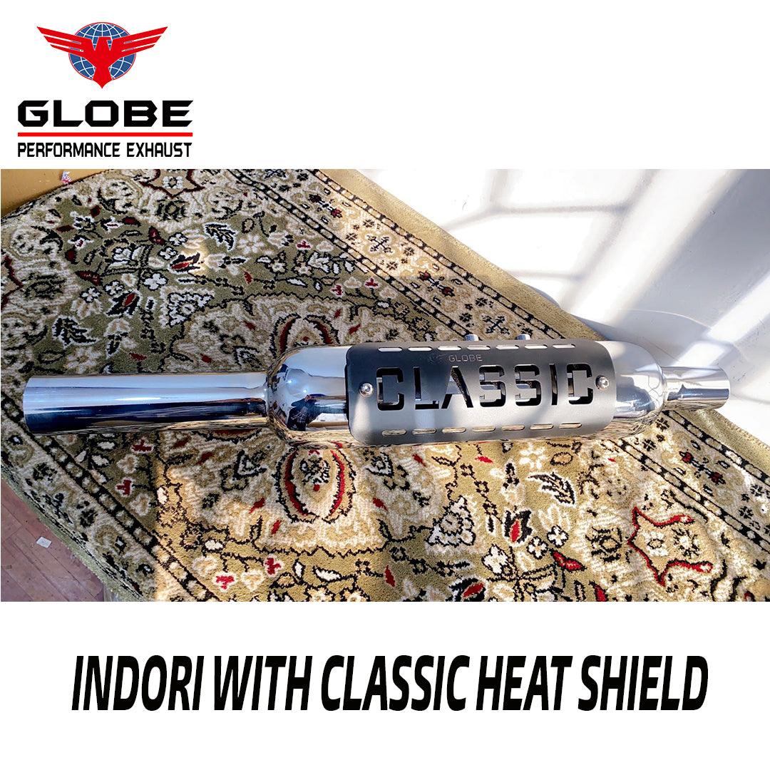 Indori Chrome Silencer With Classic Heat Shield For Classic Reborn | New Standard | Meteor