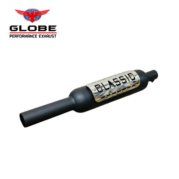 Indori Black Exhaust With Classic Heat Shield  For Classic 350 Reborn , Meteor 350 , New Standard