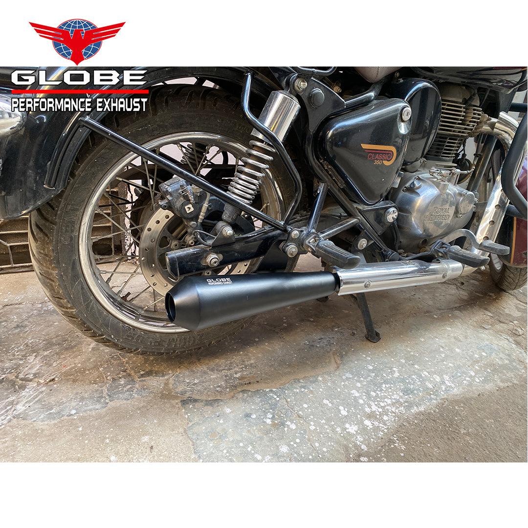 Megaphone Torque Black Silencer Stainless Steel With DB Killer For Classic Reborn , Meteor & Standard Reborn 350/500 Royal Enfield