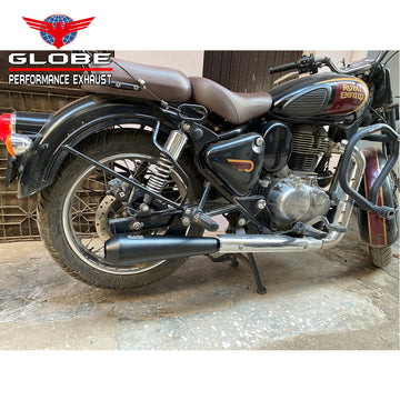 Megaphone Torque Black Silencer Stainless Steel With DB Killer For Classic Reborn , Meteor & Standard Reborn 350/500 Royal Enfield