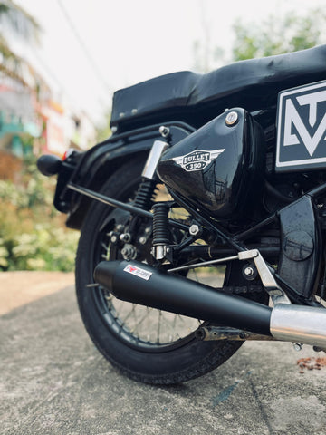 Megaphone Black Silencer For Royal Enfield Classic | Standard | Electra | Thunderbird 350/500 Royal Enfield