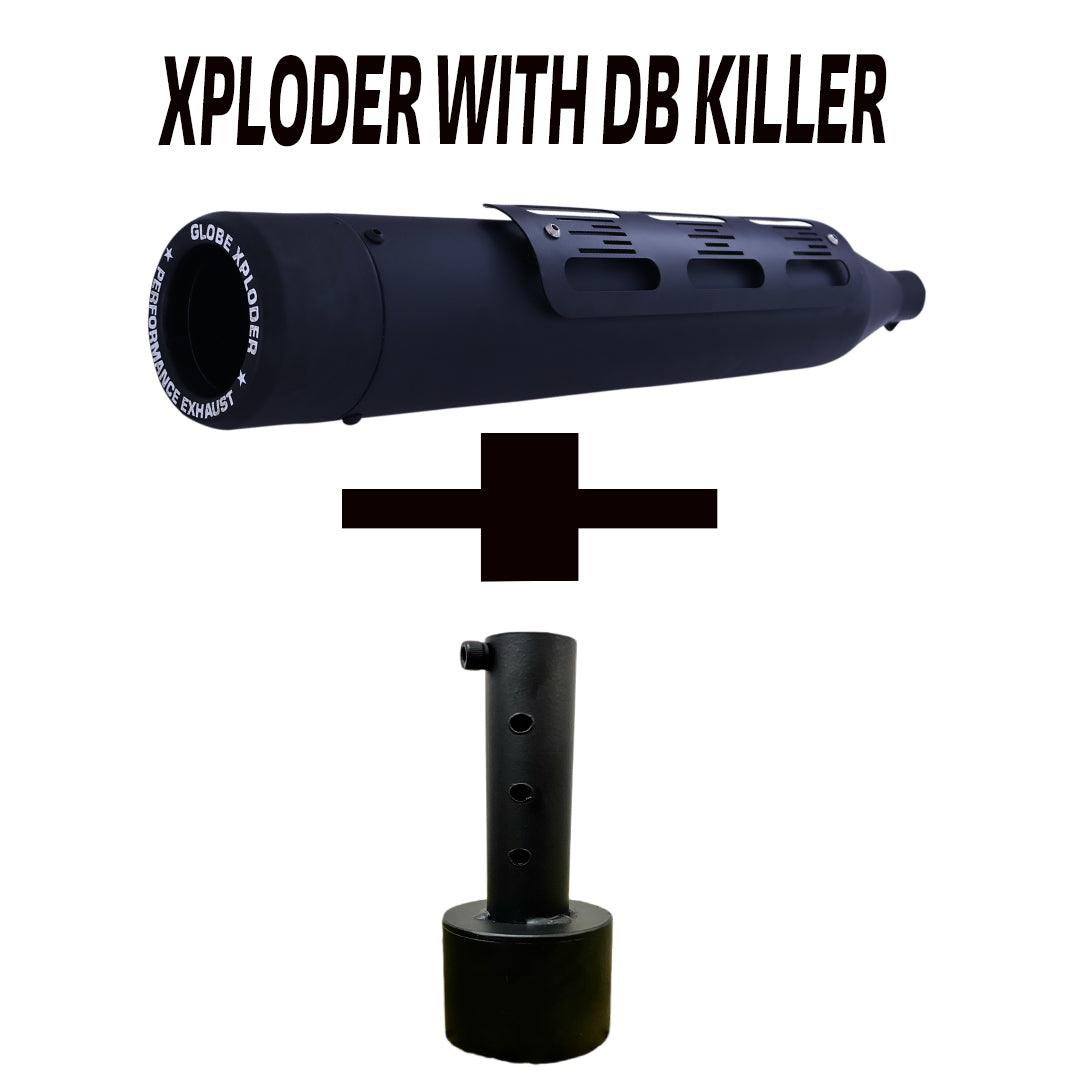 Xploder Army Xploder Black Silencer With DB Killer For Classic 350 Reborn , Meteor