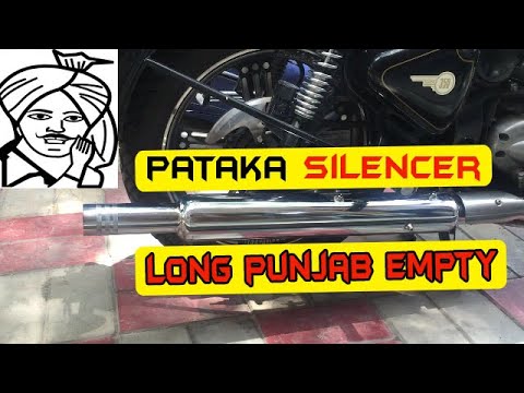 Long Punjab Black Silencer For Royal Enfield Classic Electra Stand